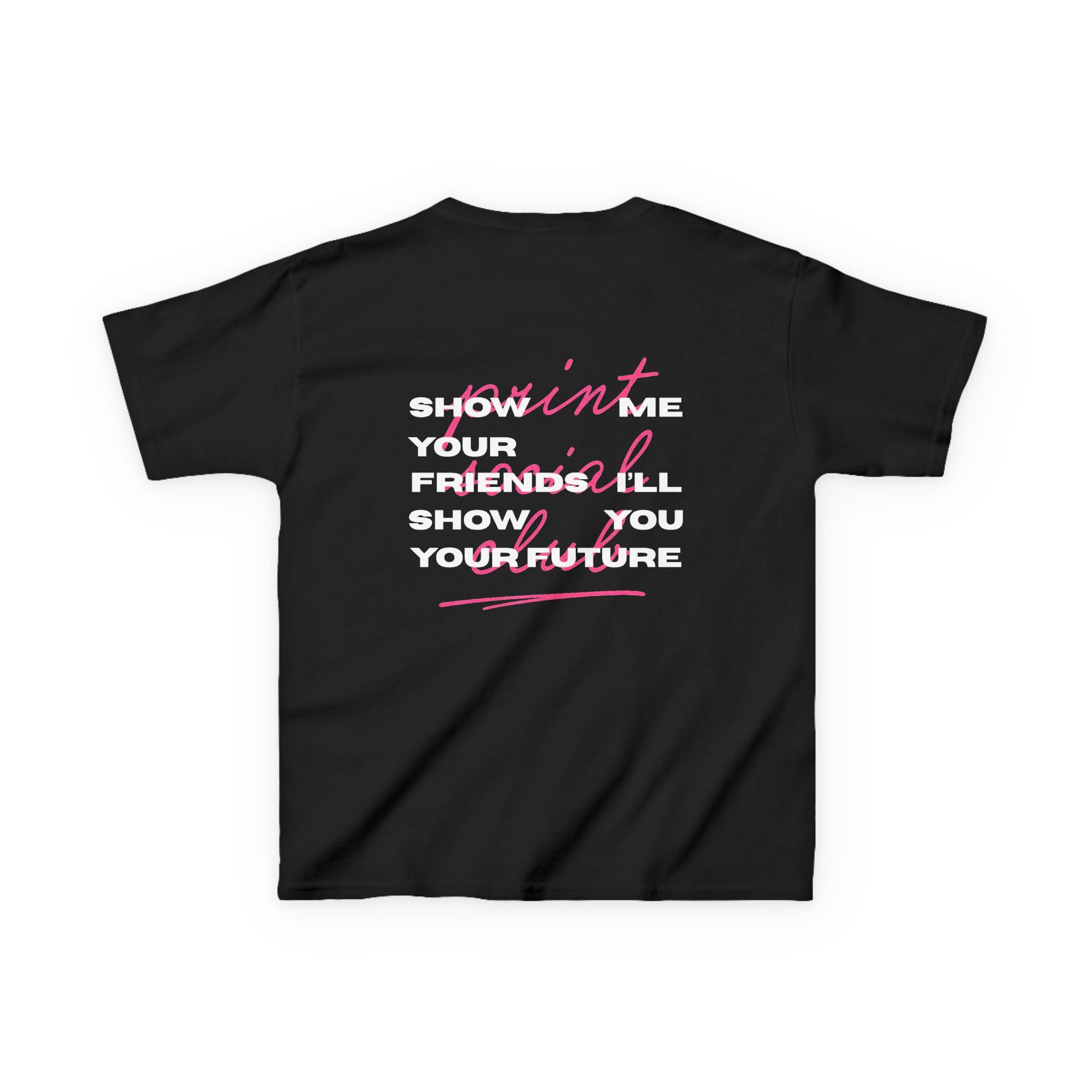 Friends Baby Tee in Black, front