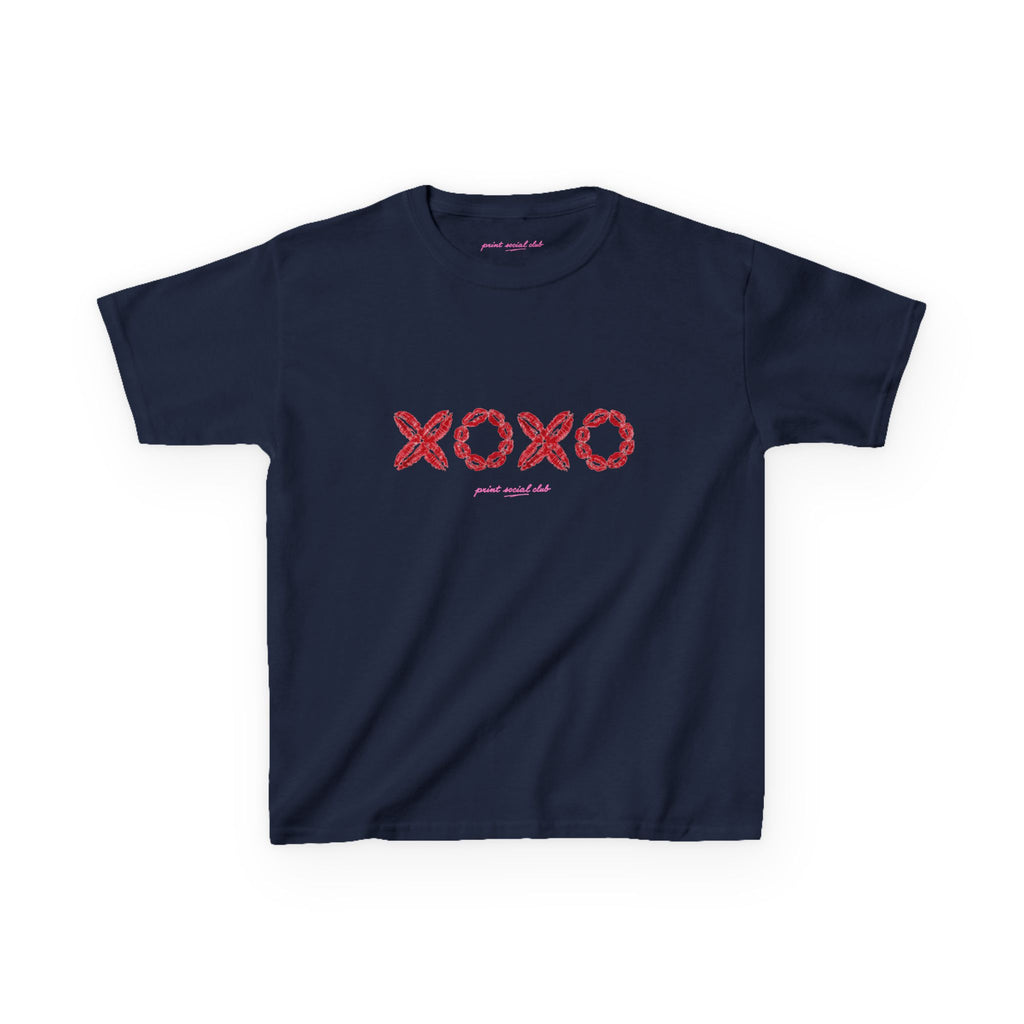 XOXO Baby Tee in Navy, front