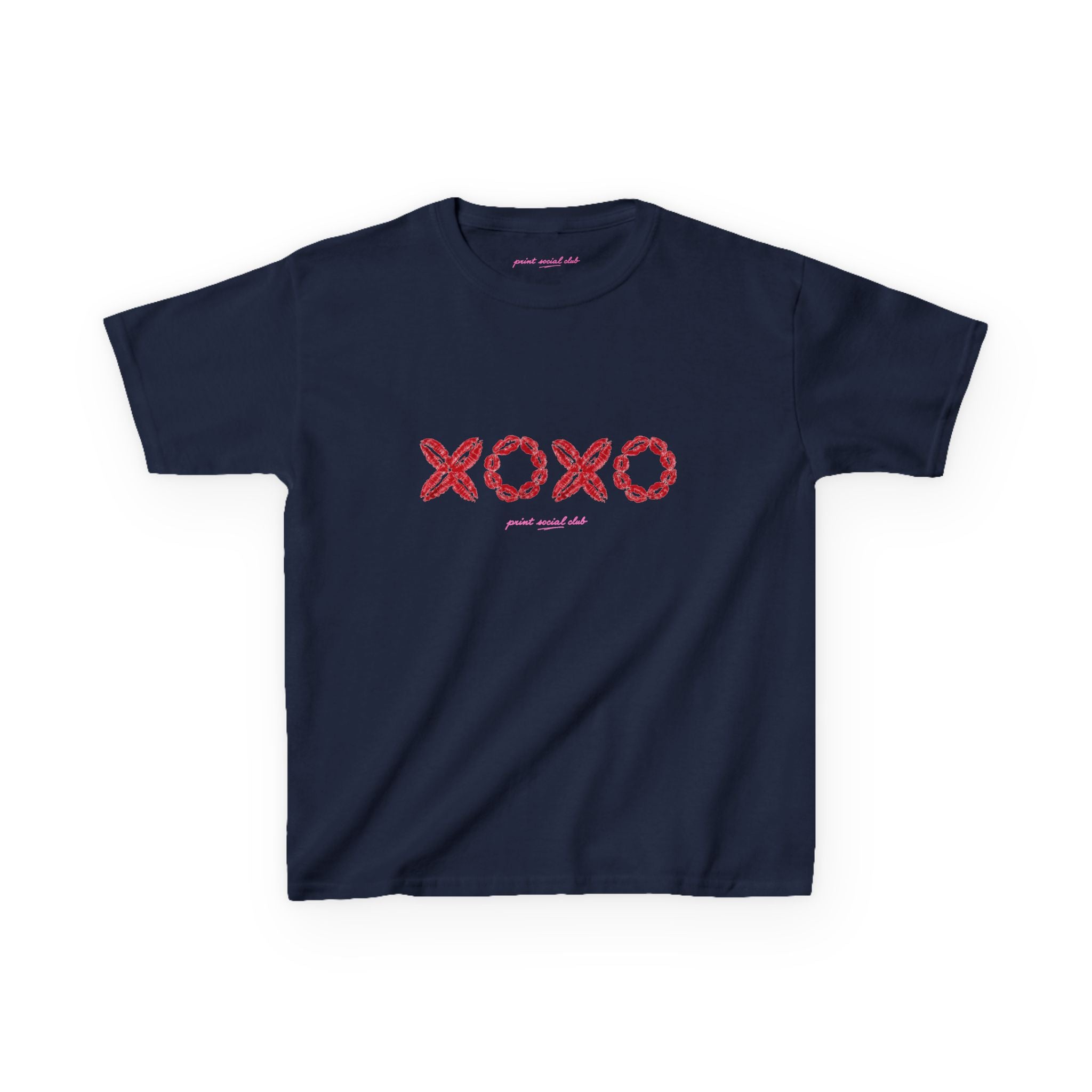 XOXO Baby Tee in Navy, front