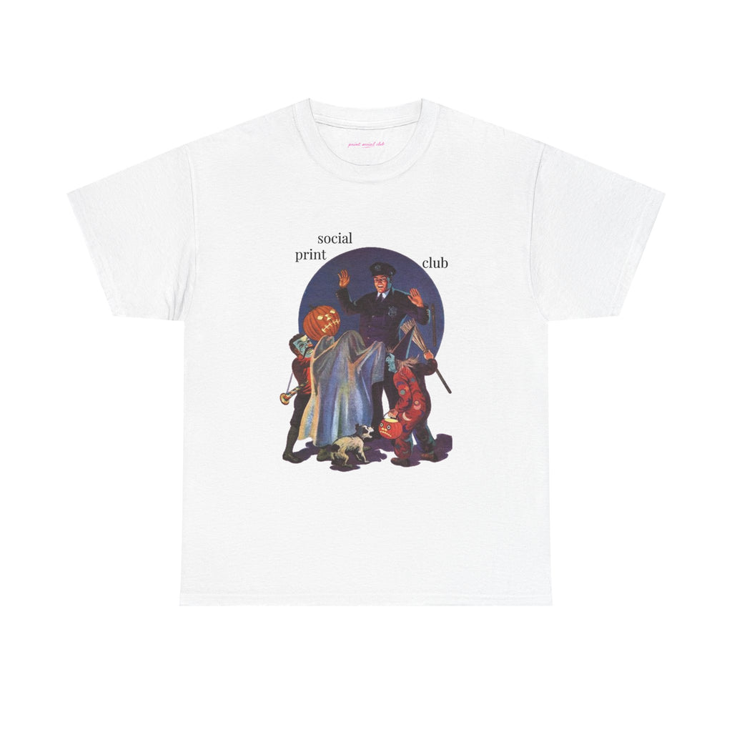 Trick Or Treaters Classic Tee in White, front
