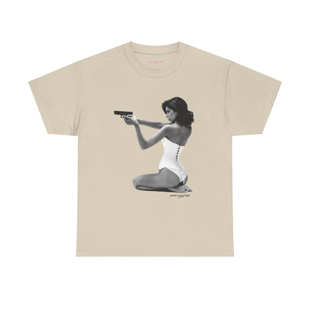 Hands-Up Classic Tee in Sand, front