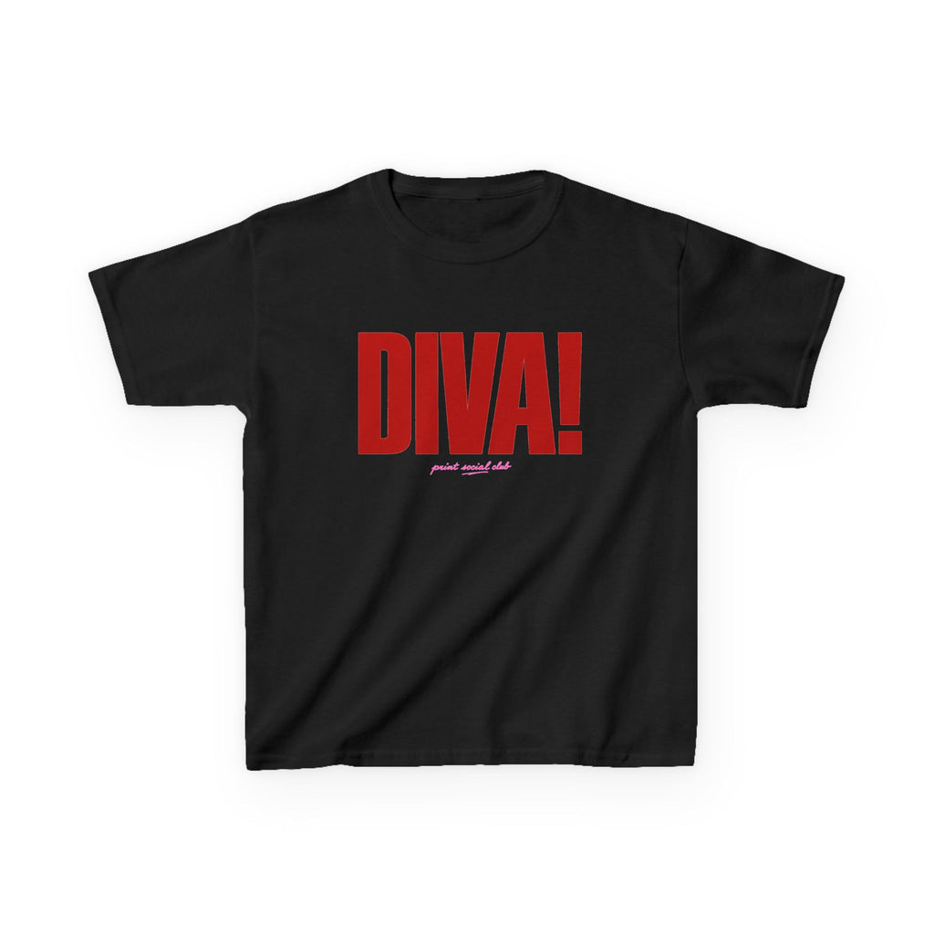 DIVA! Baby Tee in Black, front