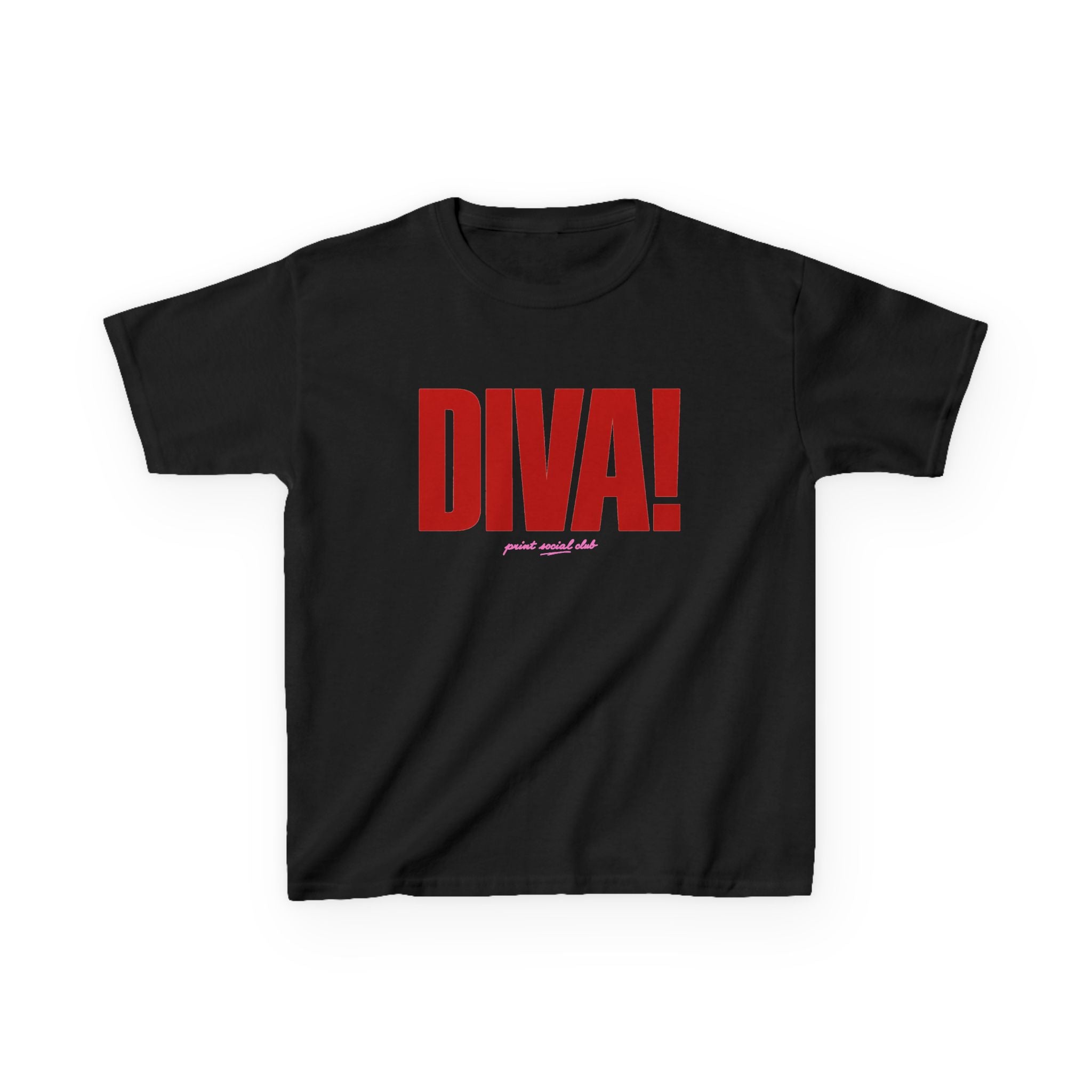 DIVA! Baby Tee in Black, front