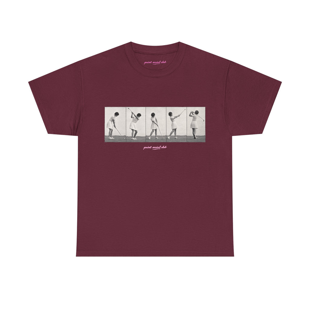 PSC Golf Club Classic Tee in Maroon, front