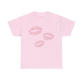 Print Kisses Classic Tee in Light Pink, front
