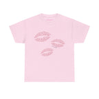 Print Kisses Classic Tee in Light Pink, front