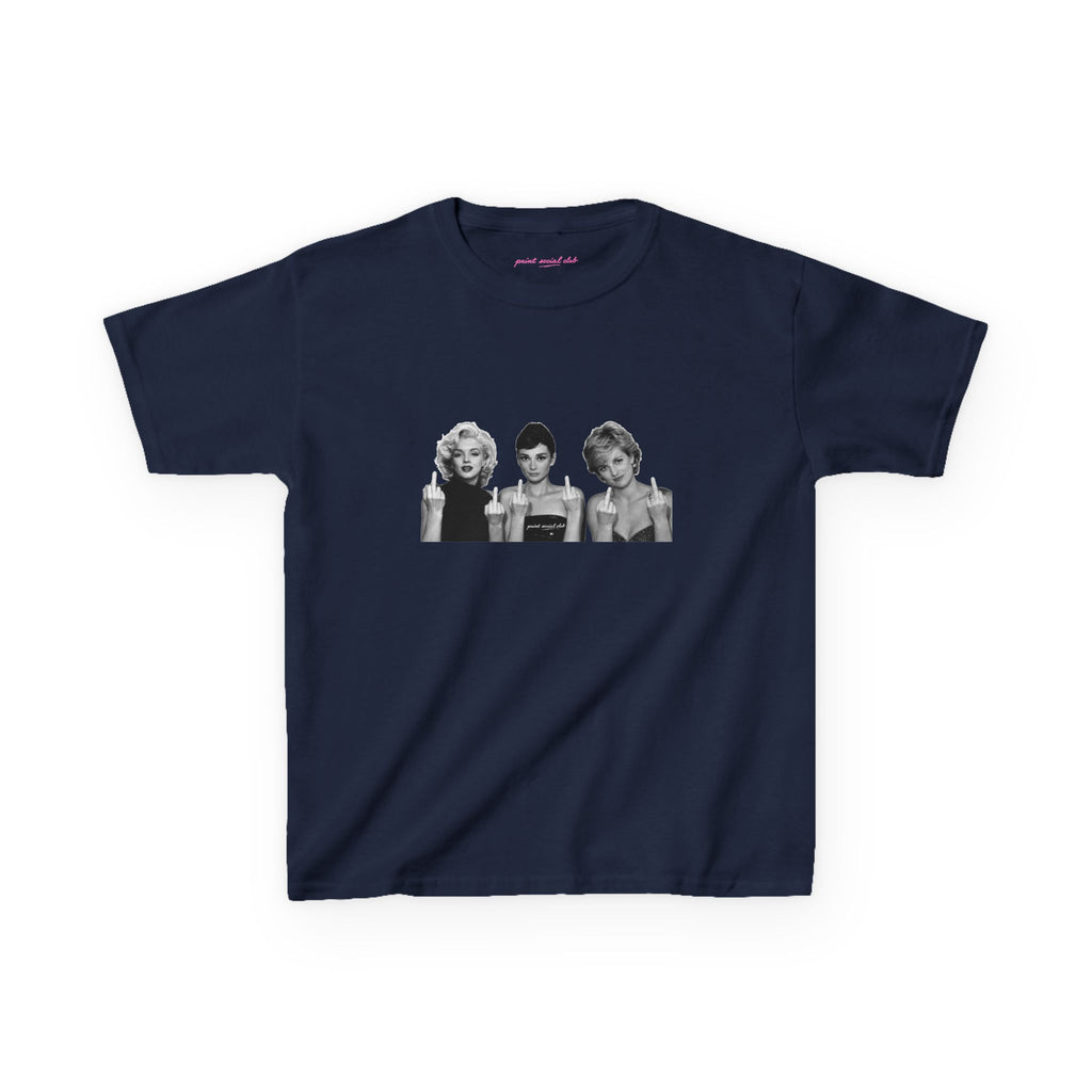 Iconic 3 Baby Tee in Navy, front