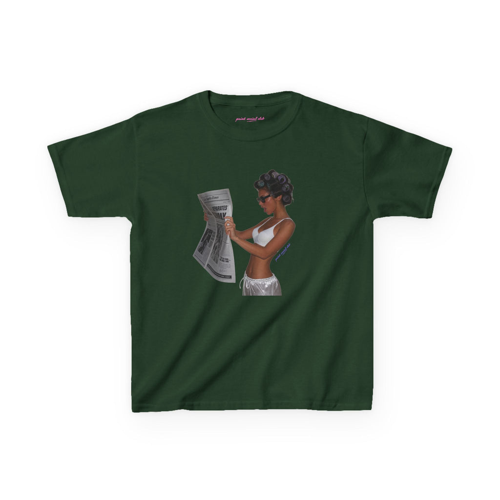 News Baby Tee in Forest Green, front