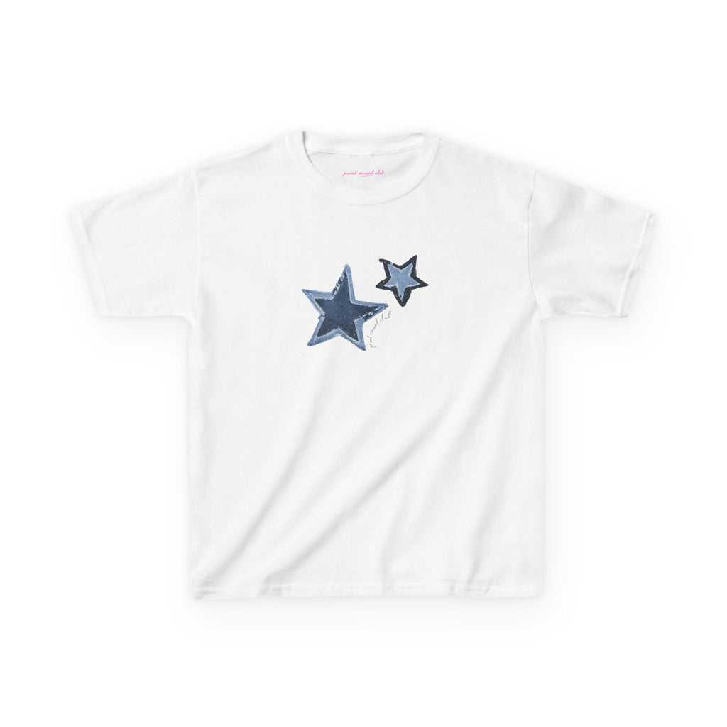 Shooting Stars baby tee in White, front