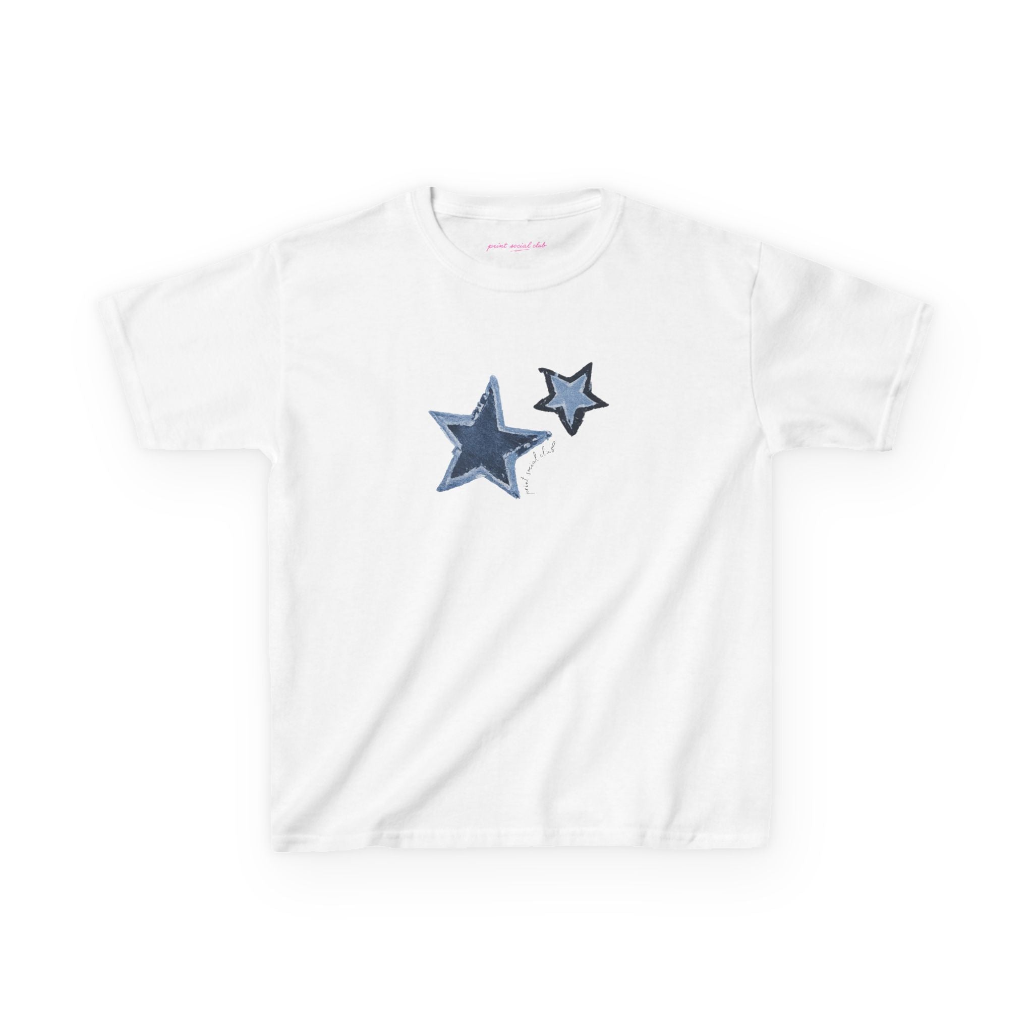 Shooting Stars baby tee in White, front