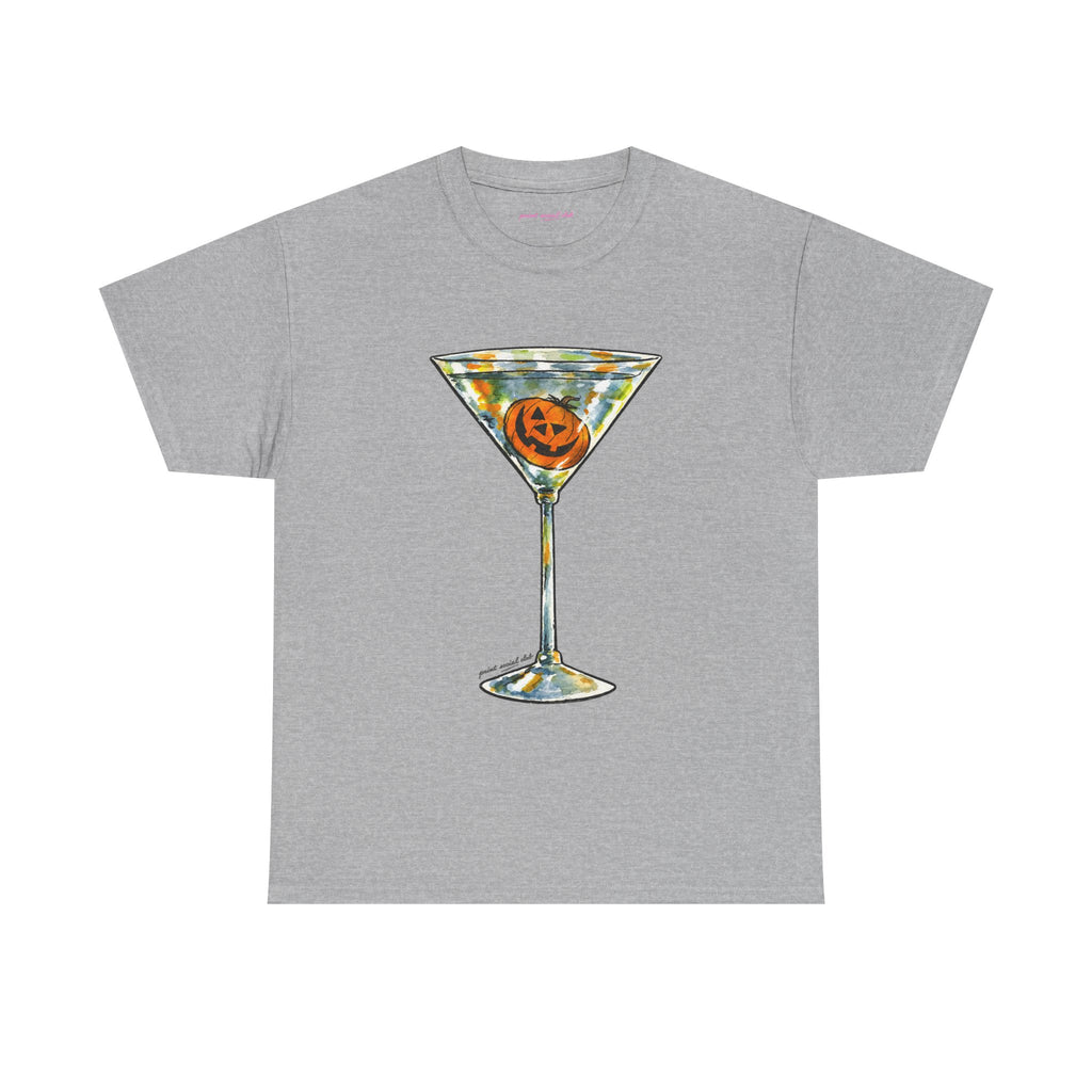 Pumpkin Martini Classic Tee in Sport Grey, front