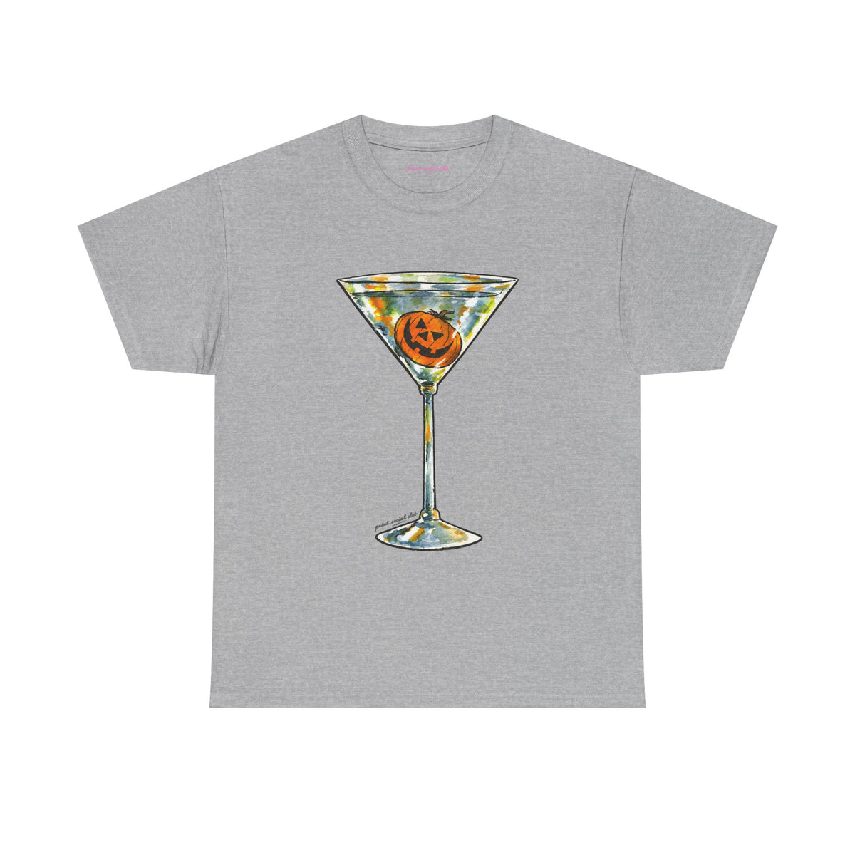 Pumpkin Martini Classic Tee in Sport Grey, front
