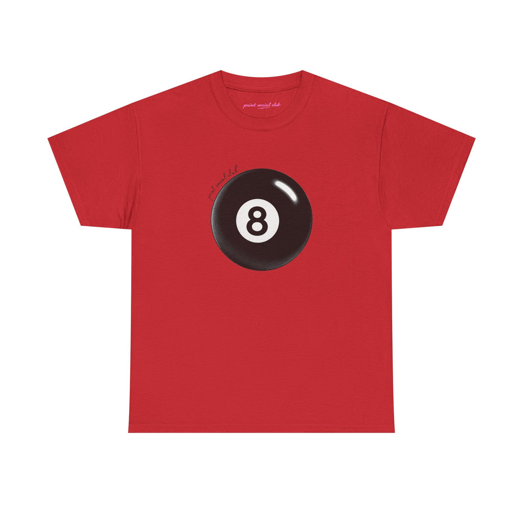 Lucky 8 Classic Tee in Red, front