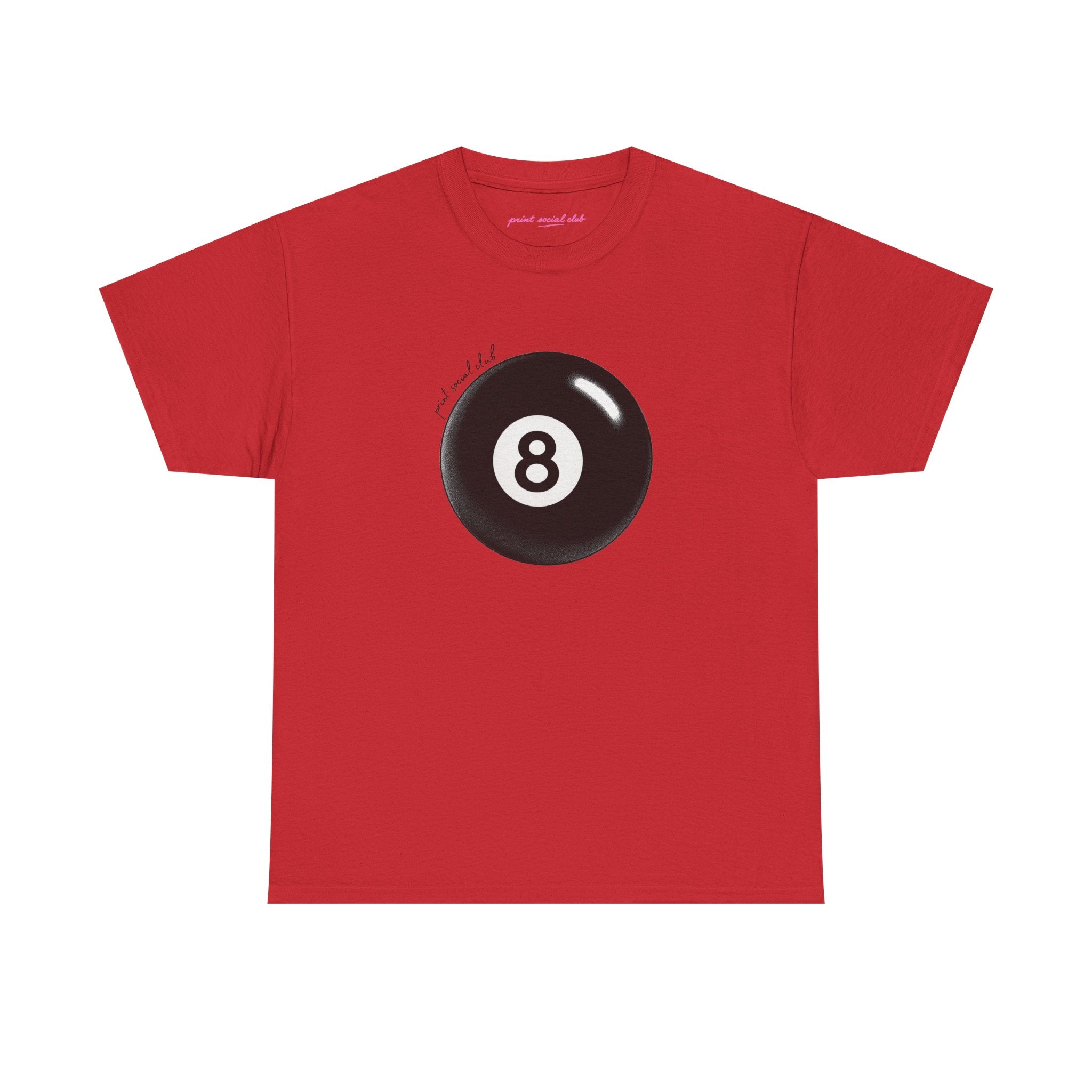 Lucky 8 Classic Tee in Red, front