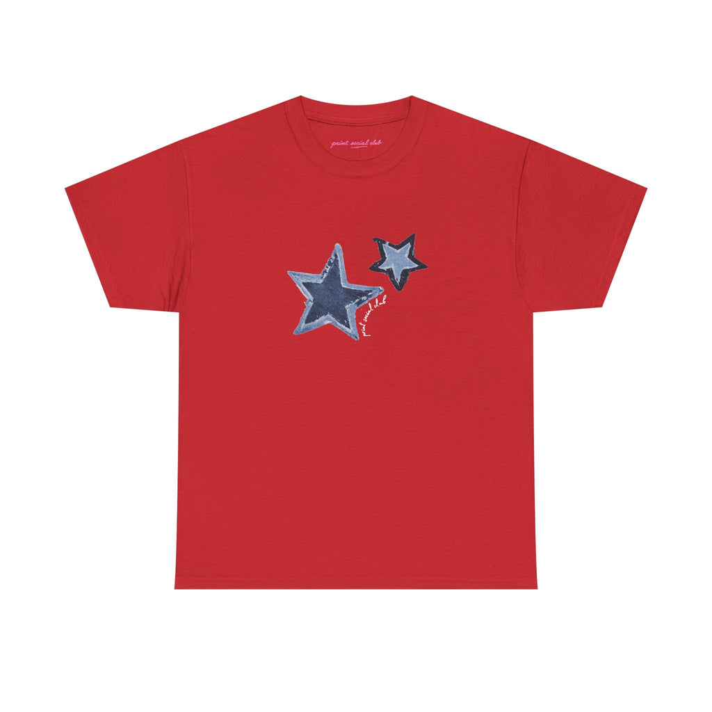 Shooting Stars Classic Tee in Red, front
