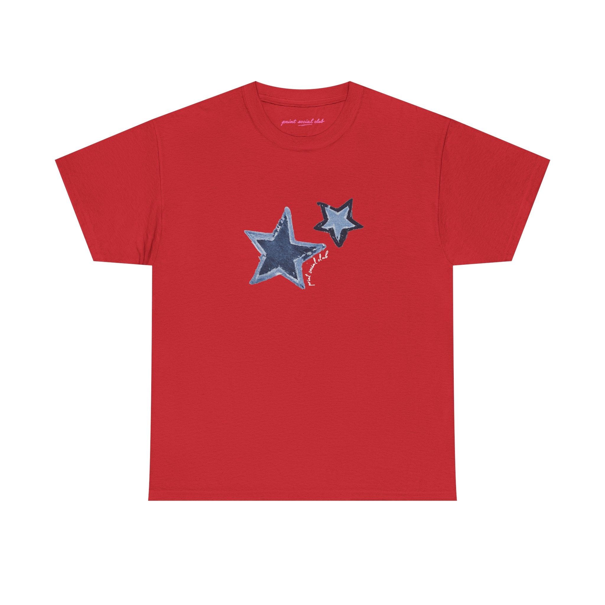 Shooting Stars Classic Tee in Red, front