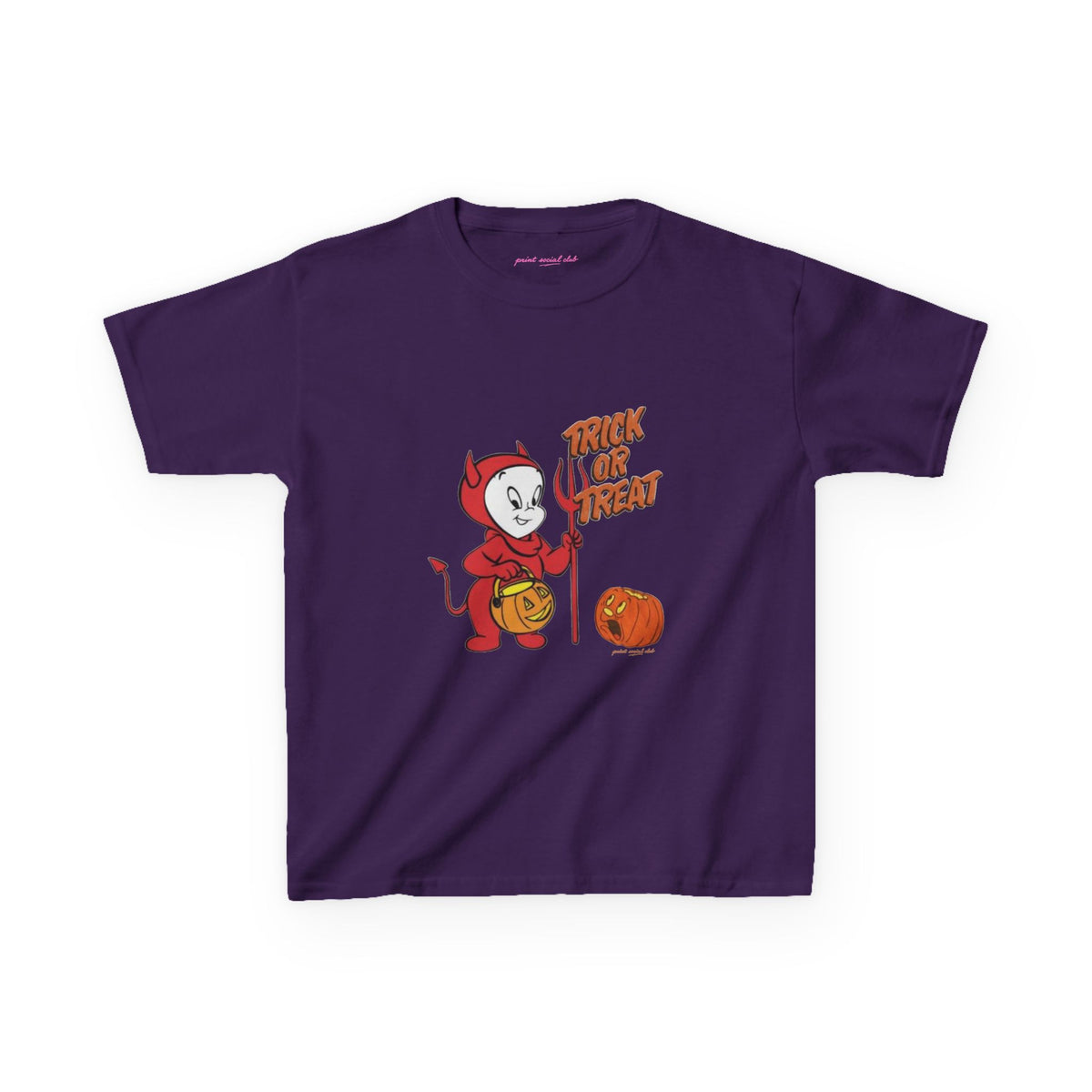 Little Devil Baby Tee in Purple, front