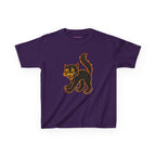 Black Cat Baby Tee in Purple, front