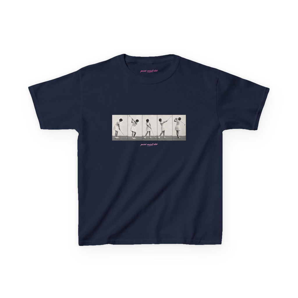 PSC Golf Club Baby Tee in Navy, front