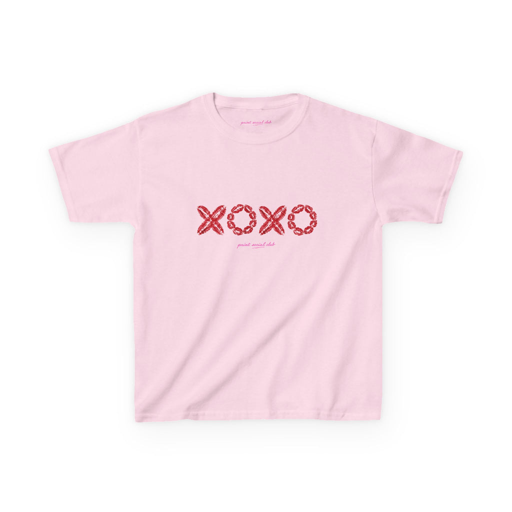 XOXO Baby Tee in Light Pink, front