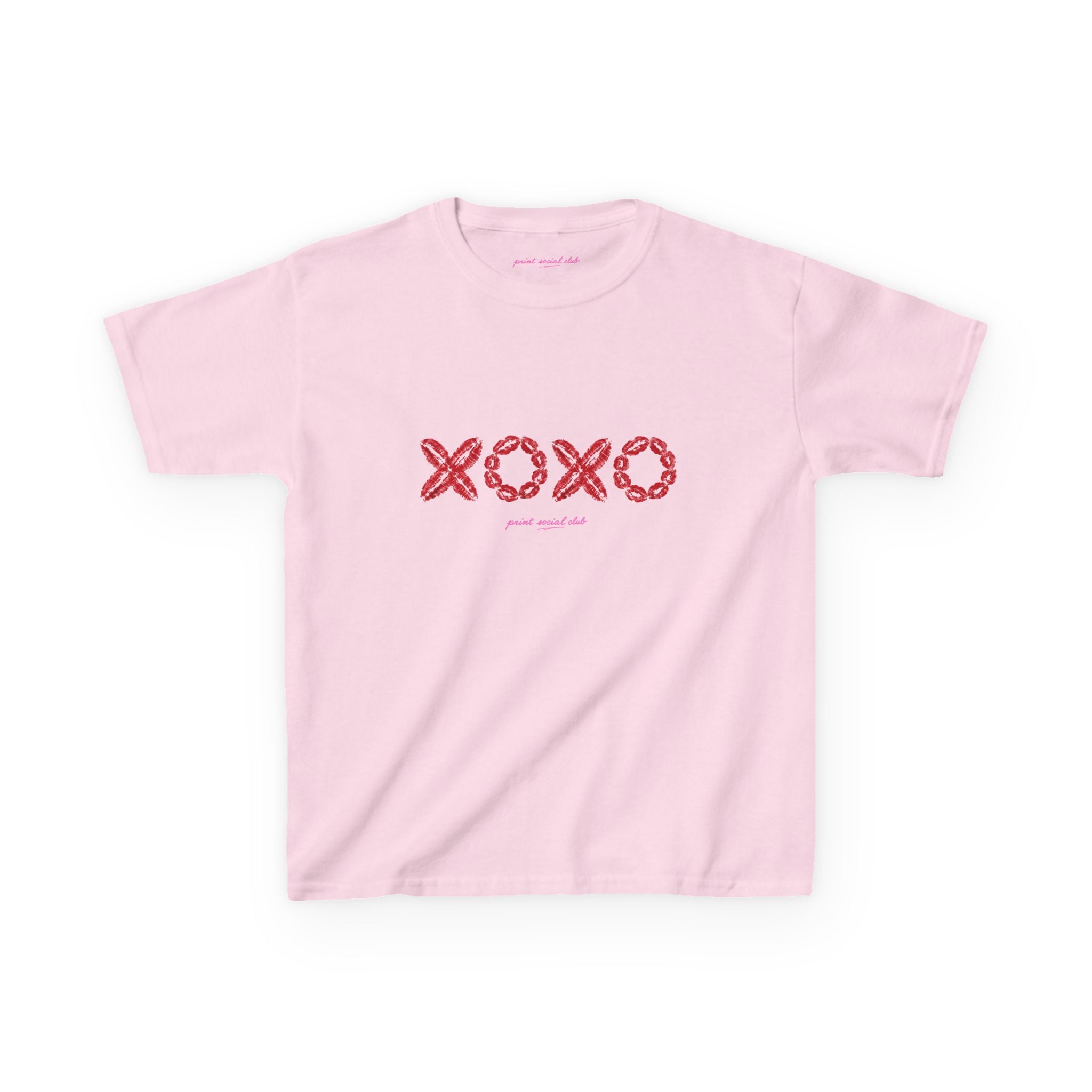 XOXO Baby Tee in Light Pink, front