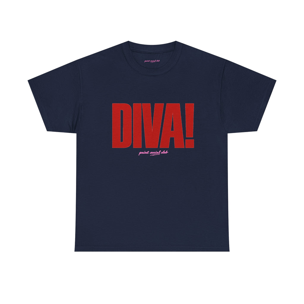 DIVA! Classic Tee in Navy, front