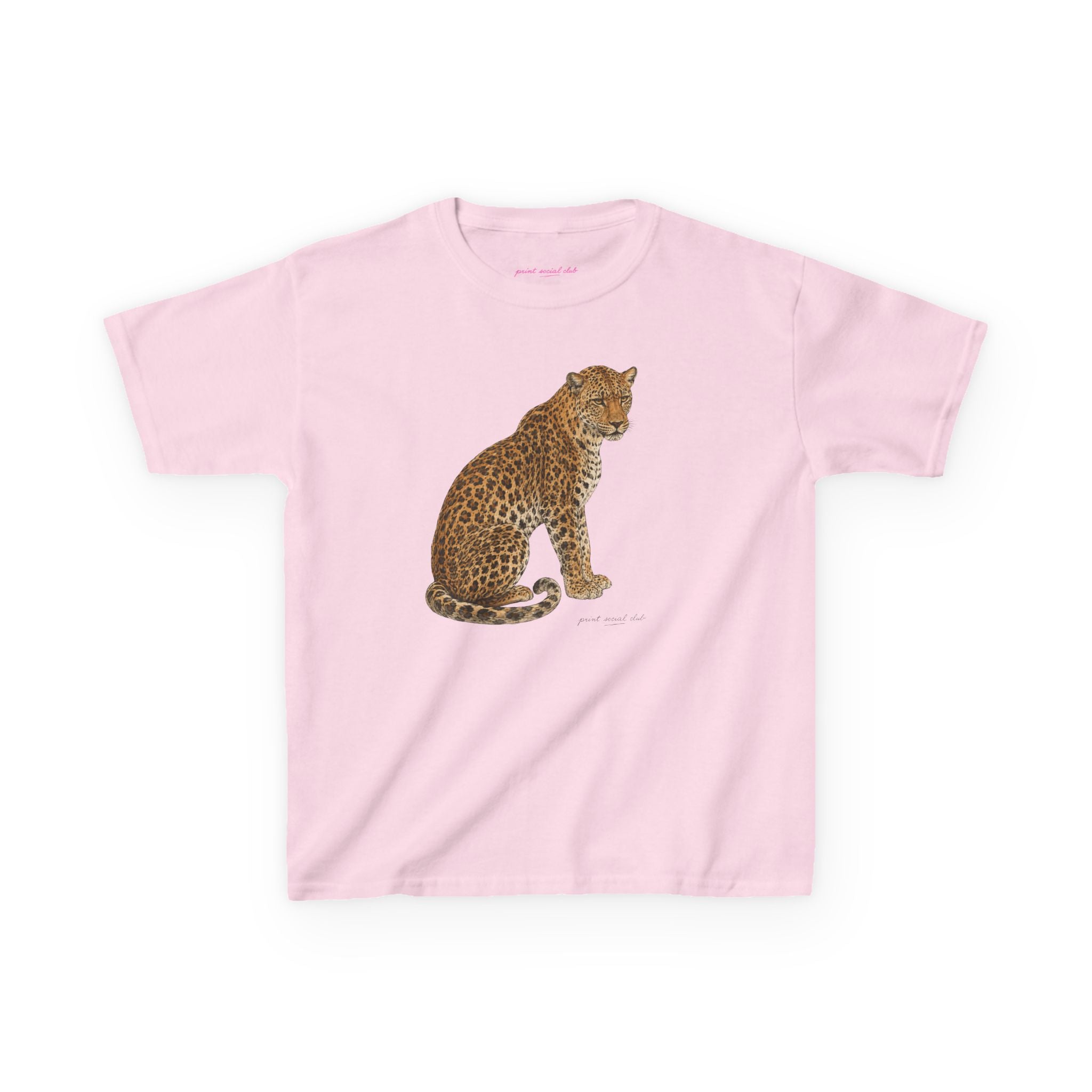 Watercolor Leopard Baby Tee in Light Pink, front