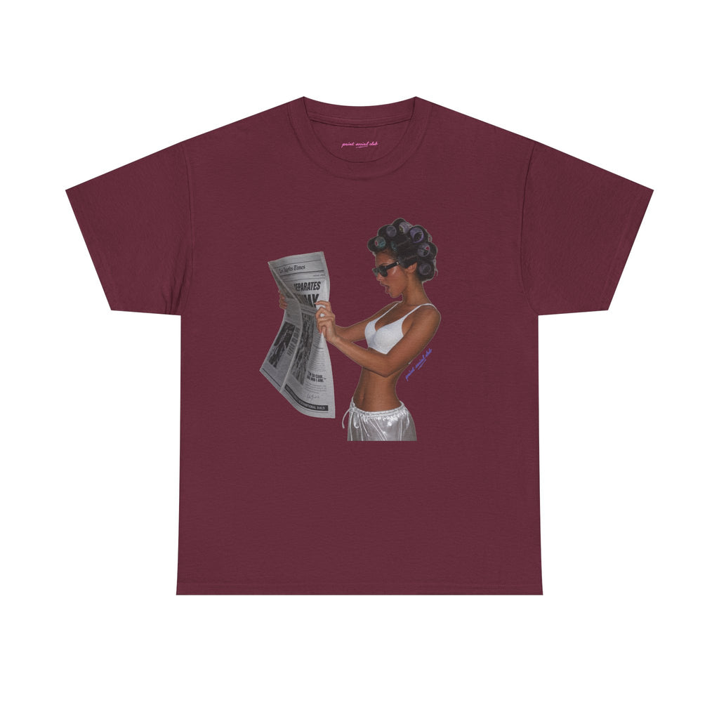 News Classic Tee in Maroon, front