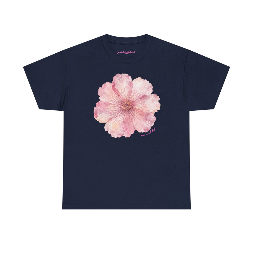 He Sent Flowers Classic Tee in Navy, front