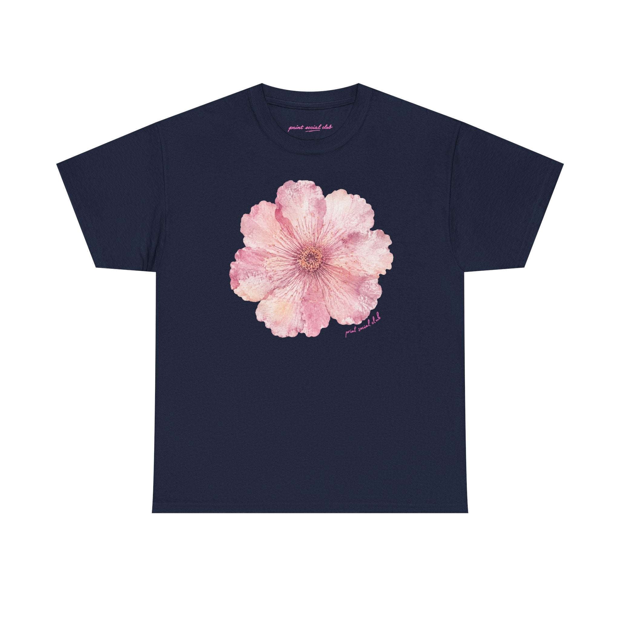 He Sent Flowers Classic Tee in Navy, front