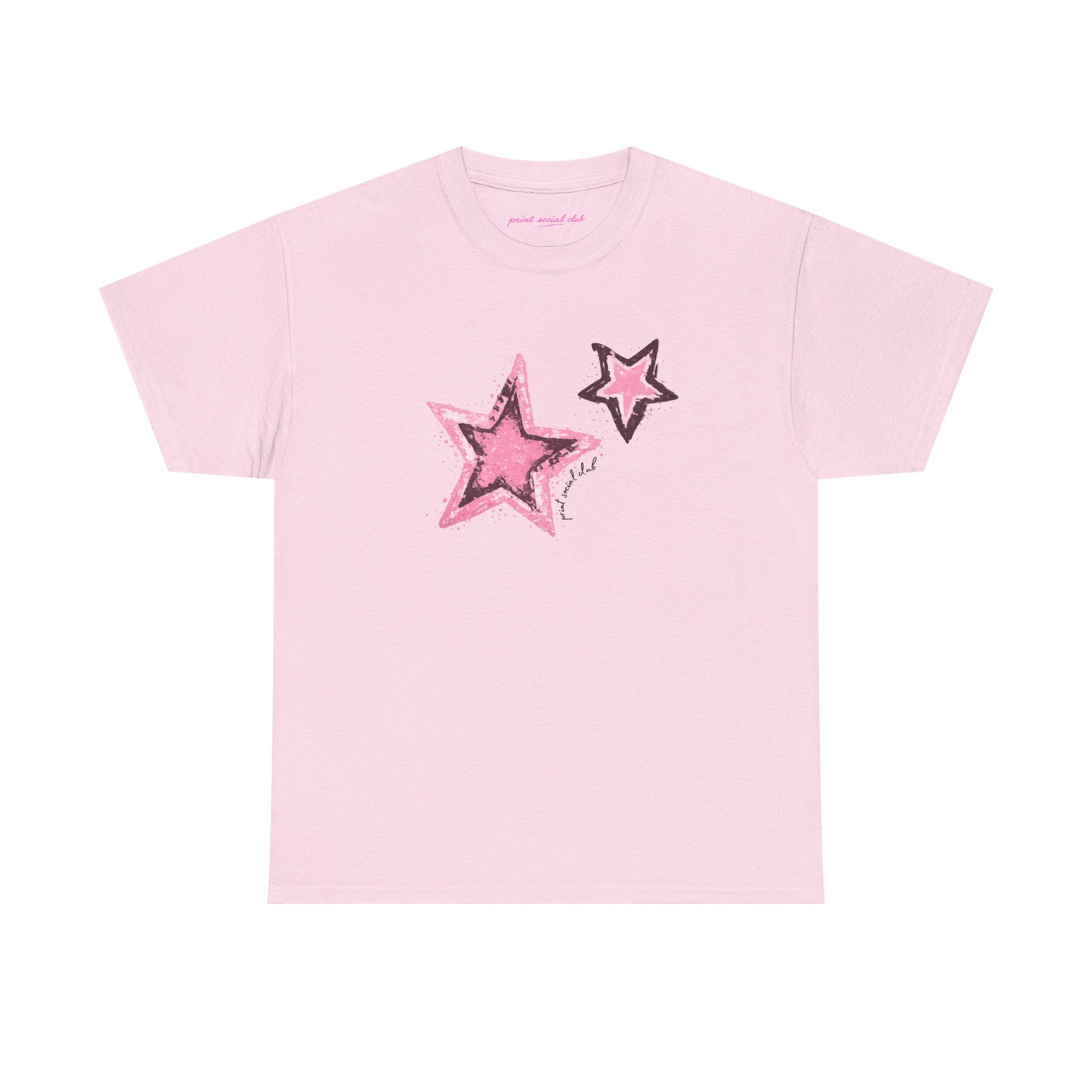Shooting Stars Pink Classic Tee in Light Pink, front