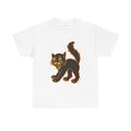Black Cat Classic Tee in White, front