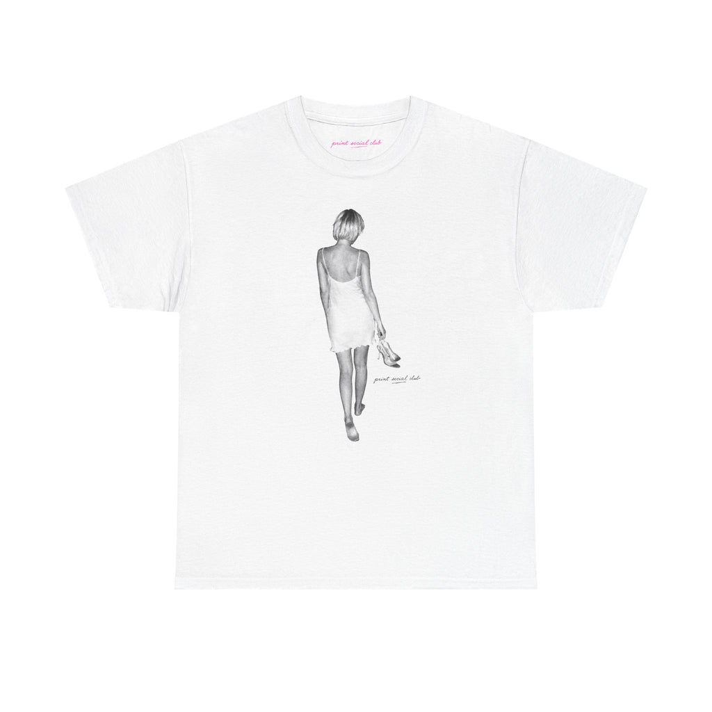 Heels in Hand Classic Tee in White, front