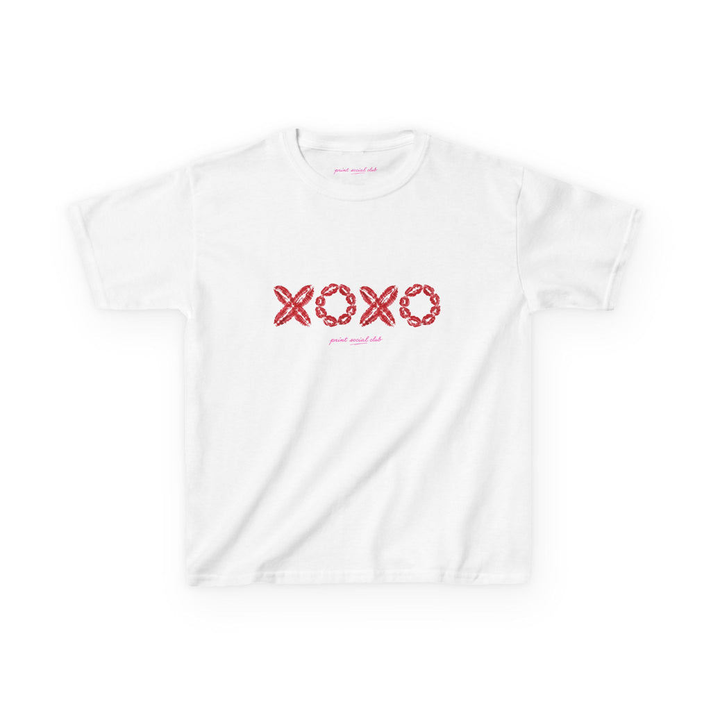 XOXO Baby Tee in White, front