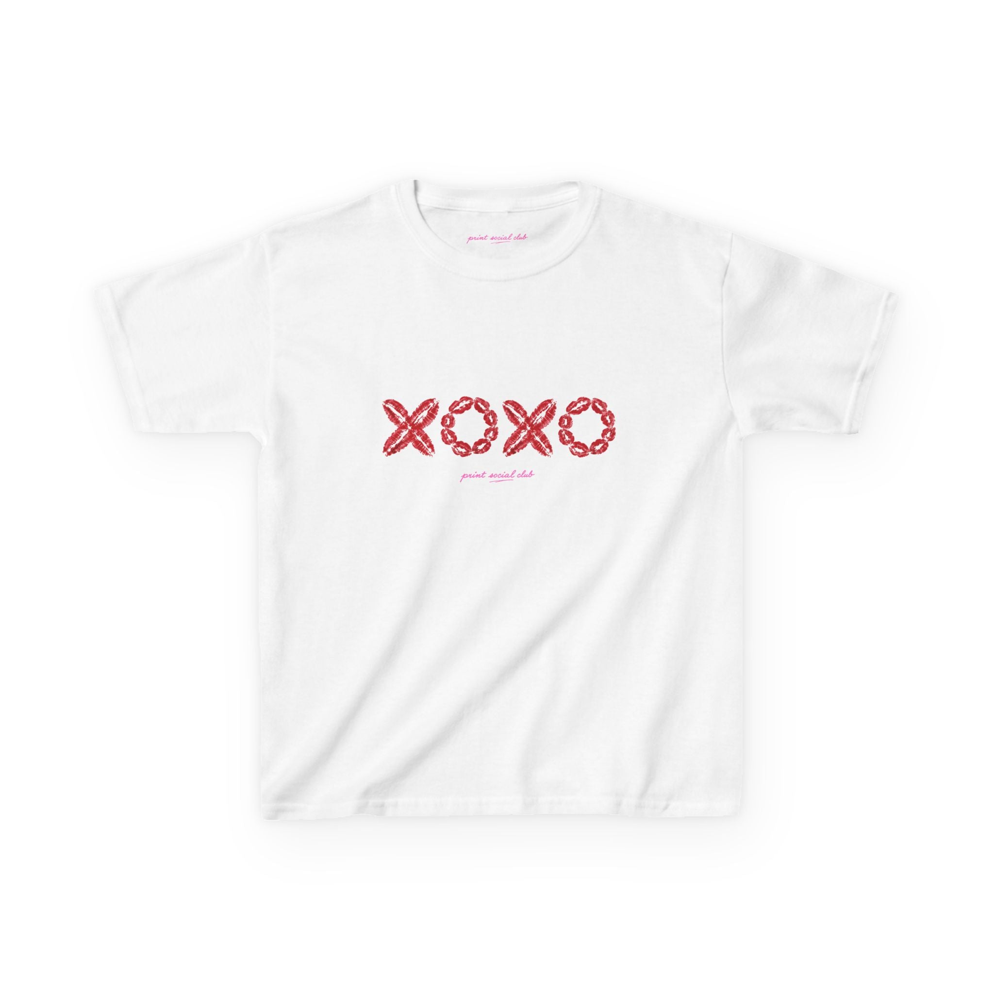 XOXO Baby Tee in White, front