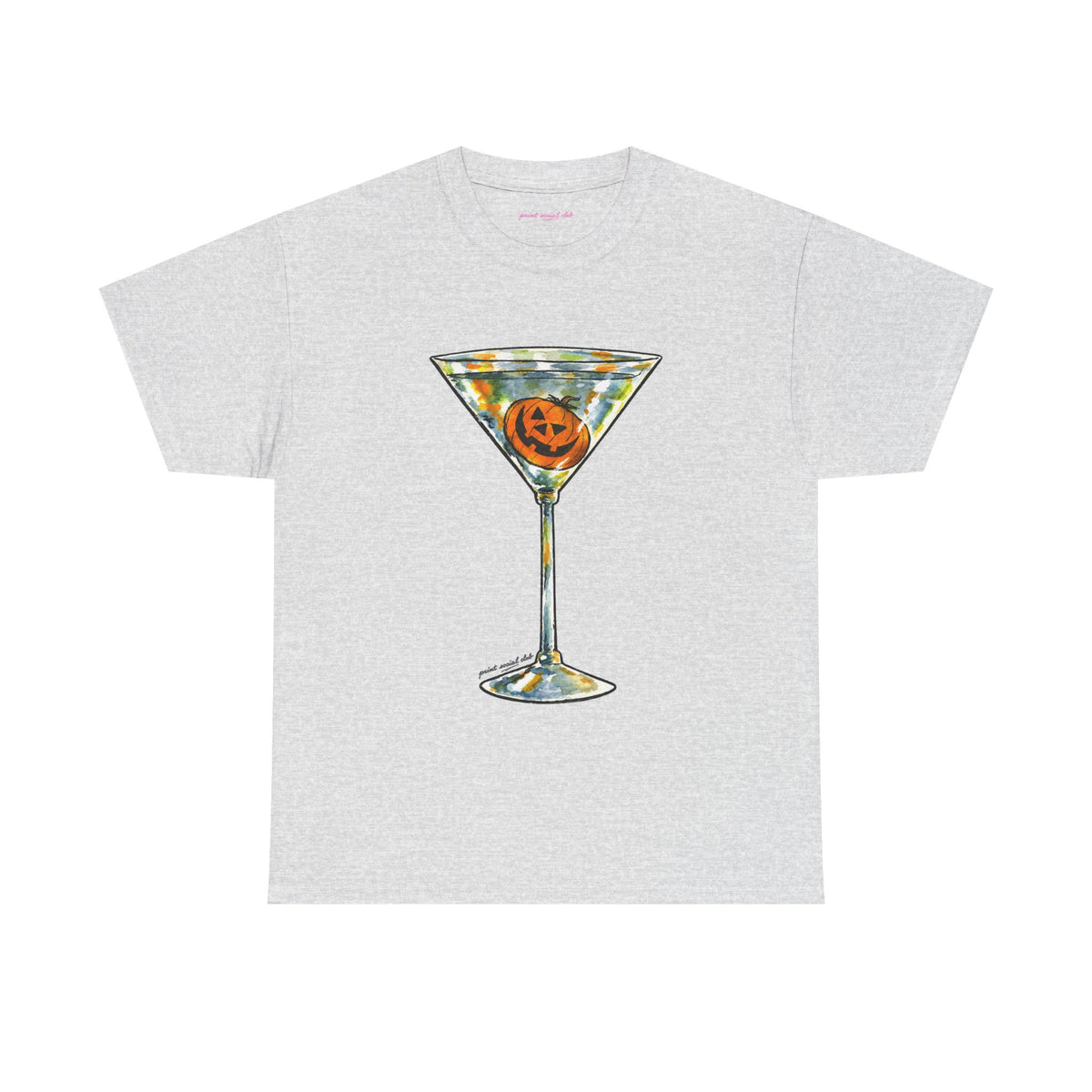 Pumpkin Martini Classic Tee in Ash, front