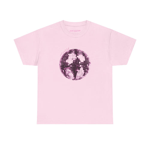 Disco Ball Classic Tee in Light Pink, front