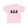 Wise Monkeys Classic Tee - double sided in Light Pink, front