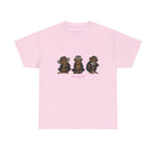 Wise Monkeys Classic Tee - double sided in Light Pink, front