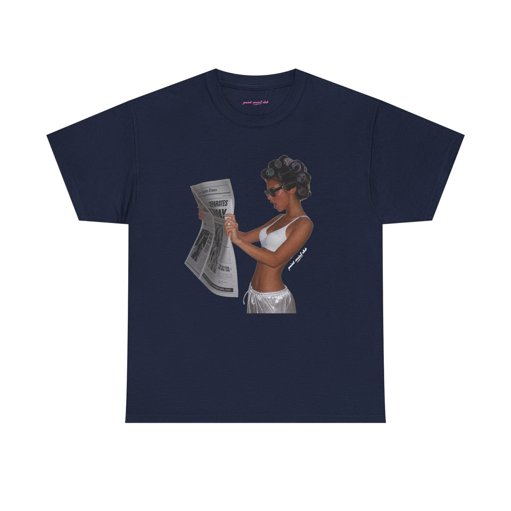 News Classic Tee in Navy, front