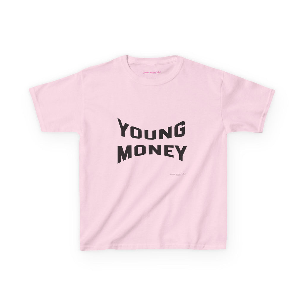 Young Money Baby Tee in Light Pink, front