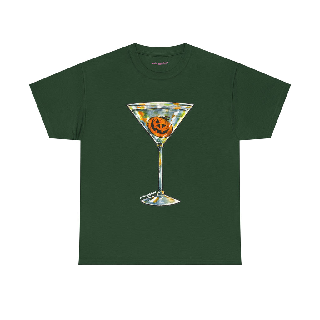 Pumpkin Martini Classic Tee in Forest Green, front
