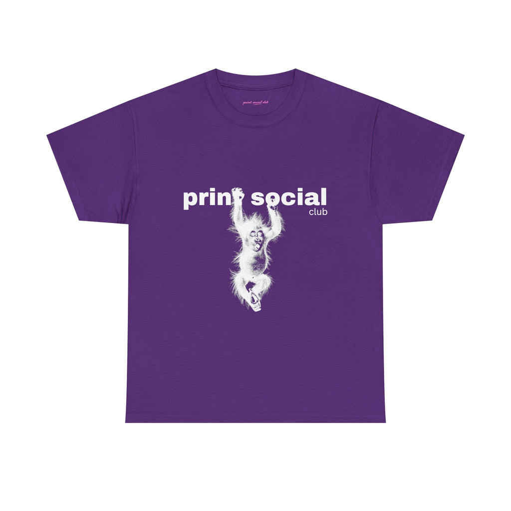 Save Wild Monkeys Classic Tee in Purple, front