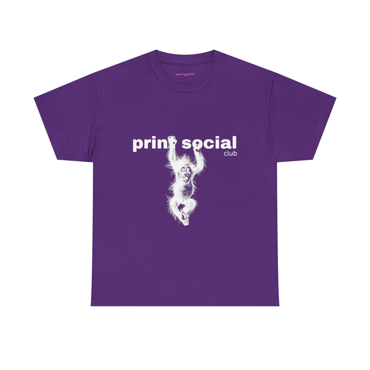 Save Wild Monkeys Classic Tee in Purple, front