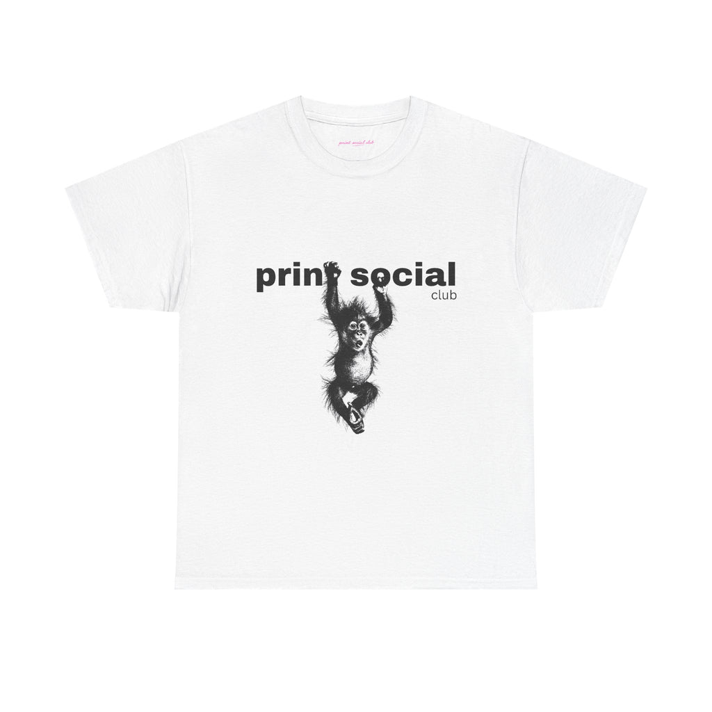 Save Wild Monkeys Classic Tee in White, front