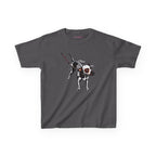 Skeleton Dog Baby Tee in Charcoal, front