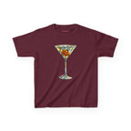 Pumpkin Martini Baby Tee in Maroon, front