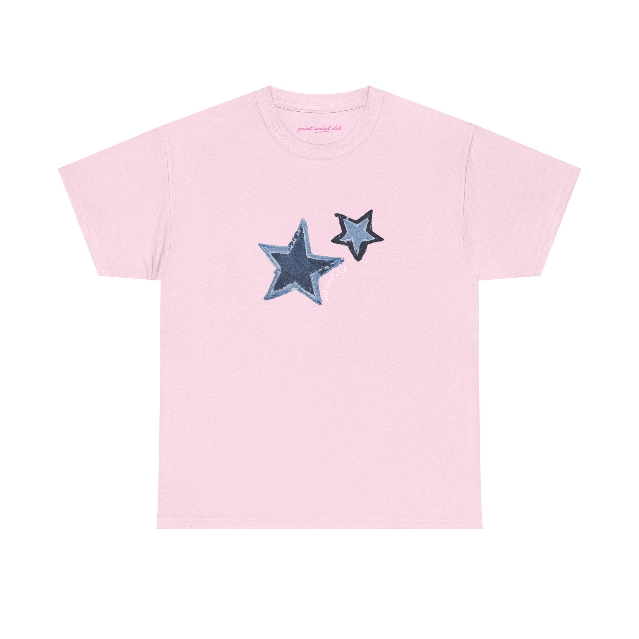 Shooting Stars Classic Tee in Light Pink, front