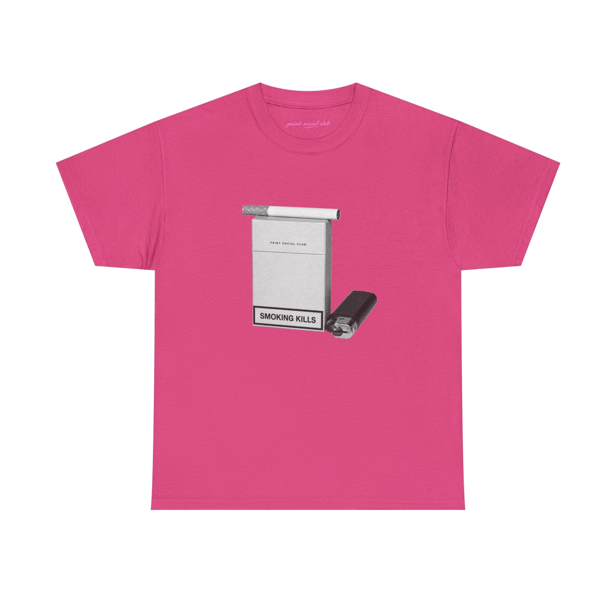 Smoking Kills Classic Tee in Heliconia, front
