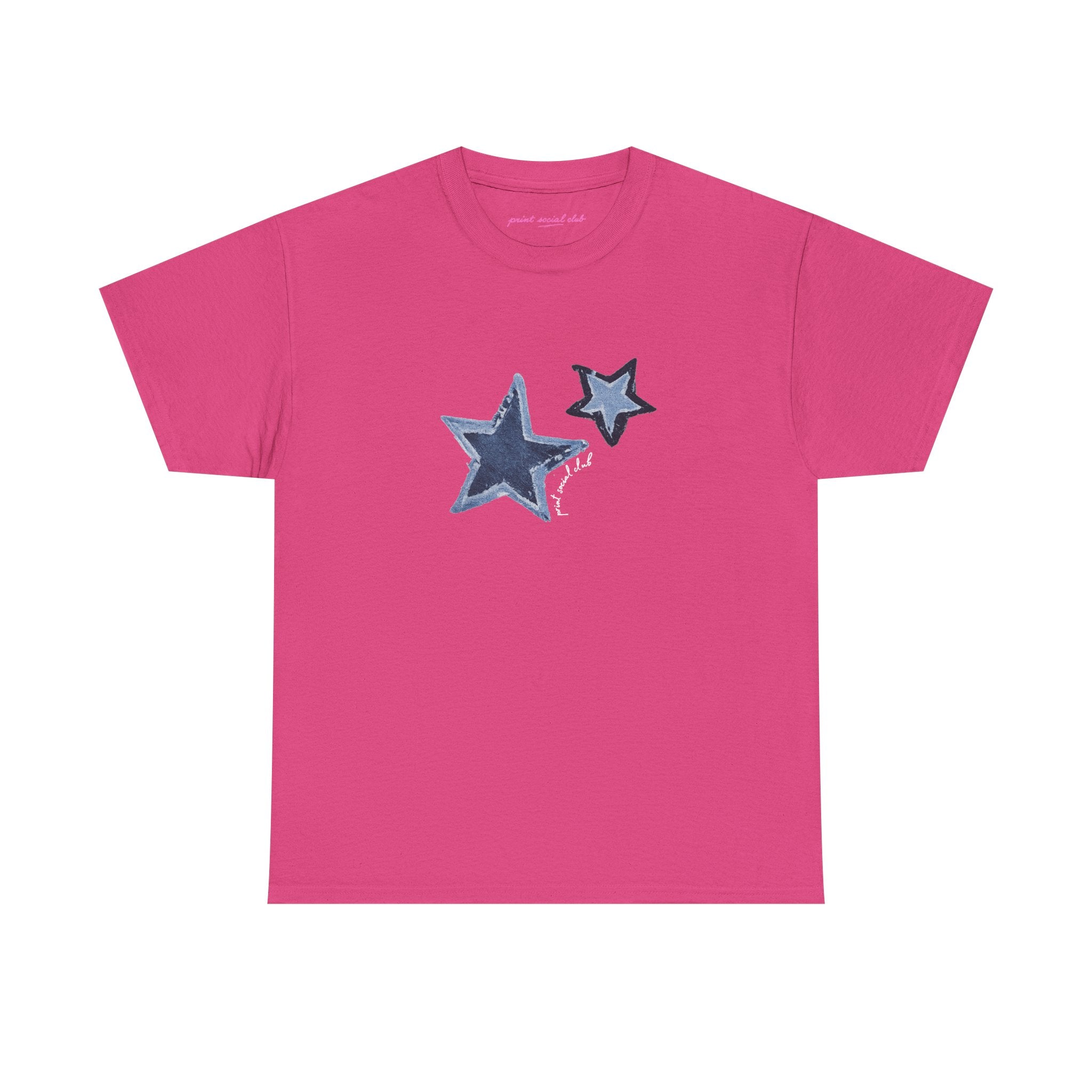 Shooting Stars Classic Tee in Heliconia, front